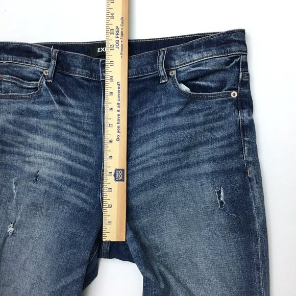 Express Women's Girlfriend Jeans High Rise Stretch Distressed size 10 length 29" - Picture 7 of 9